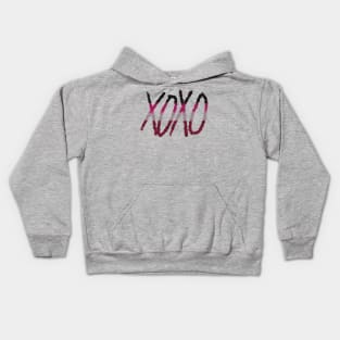 XOXO kisses and hugs Valentine’s Day Red Ombré Design Kids Hoodie